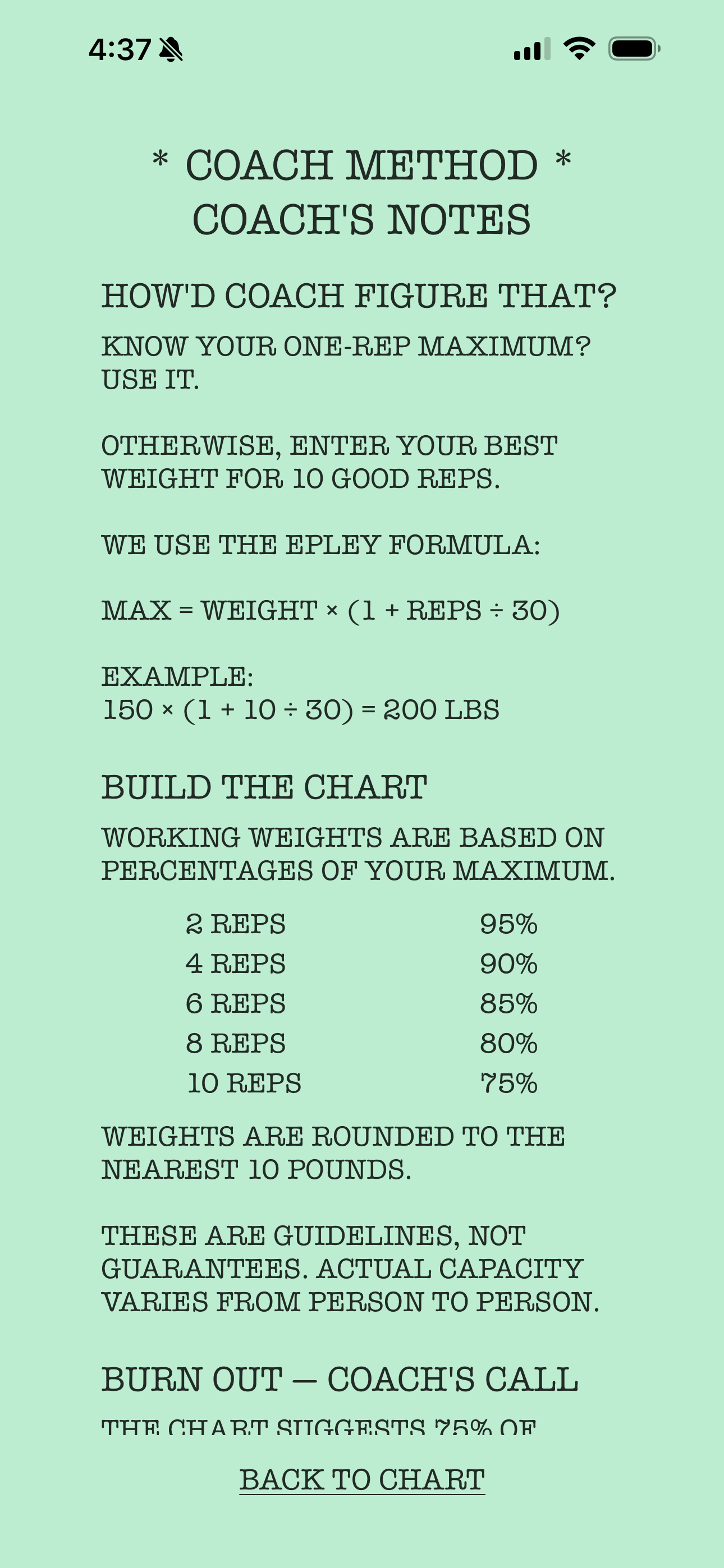 Coach Method Coach's Notes page